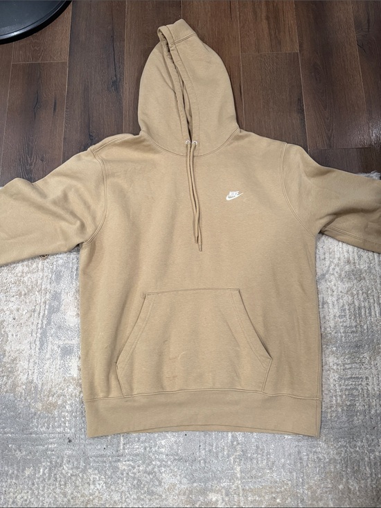 Nike Other - Nike Beige/Tan Pullover Hoodie with White Swoosh